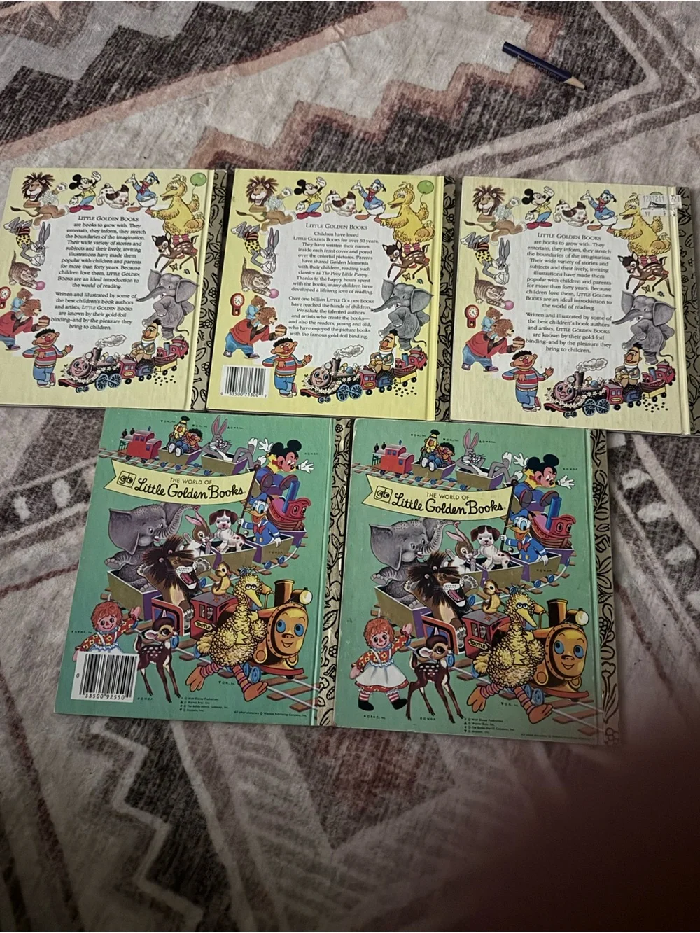 Vintage Little Golden Books Lot of 5 Disney Raggedy Ann Farm Animals 1979–1992